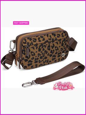 Nylon Wristlet Wallet Crossbody Bag with Adjustable Strap